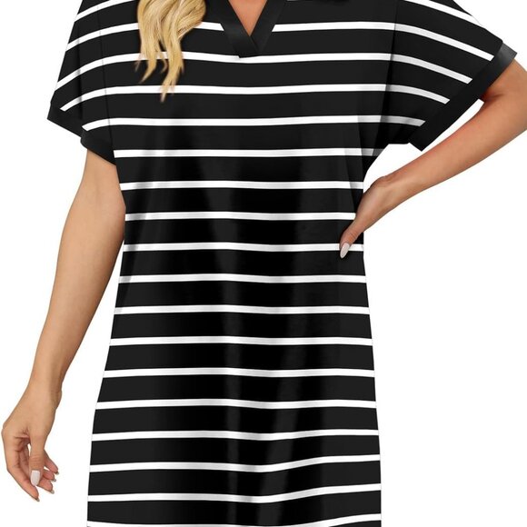 Dresses & Skirts - Womens Summer T Shirt Dress Casual Short Sleeve Beach Cover Up Tunic Pockets